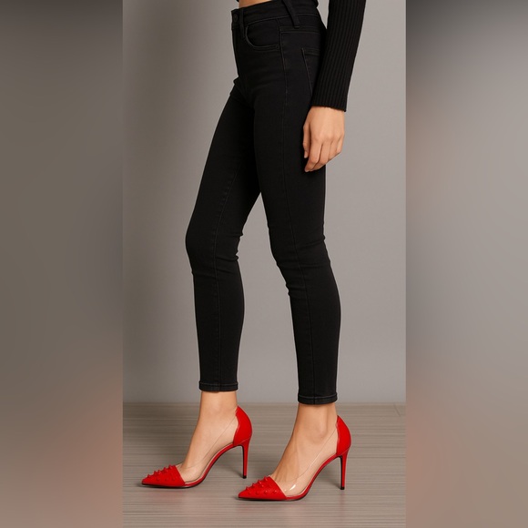 Red Spiked Women's Heels size 8 NWOT - Picture 2 of 10